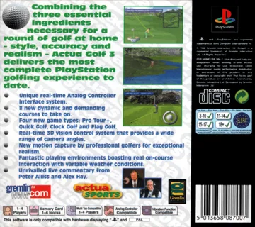 Actua Golf 3 (EU) box cover back